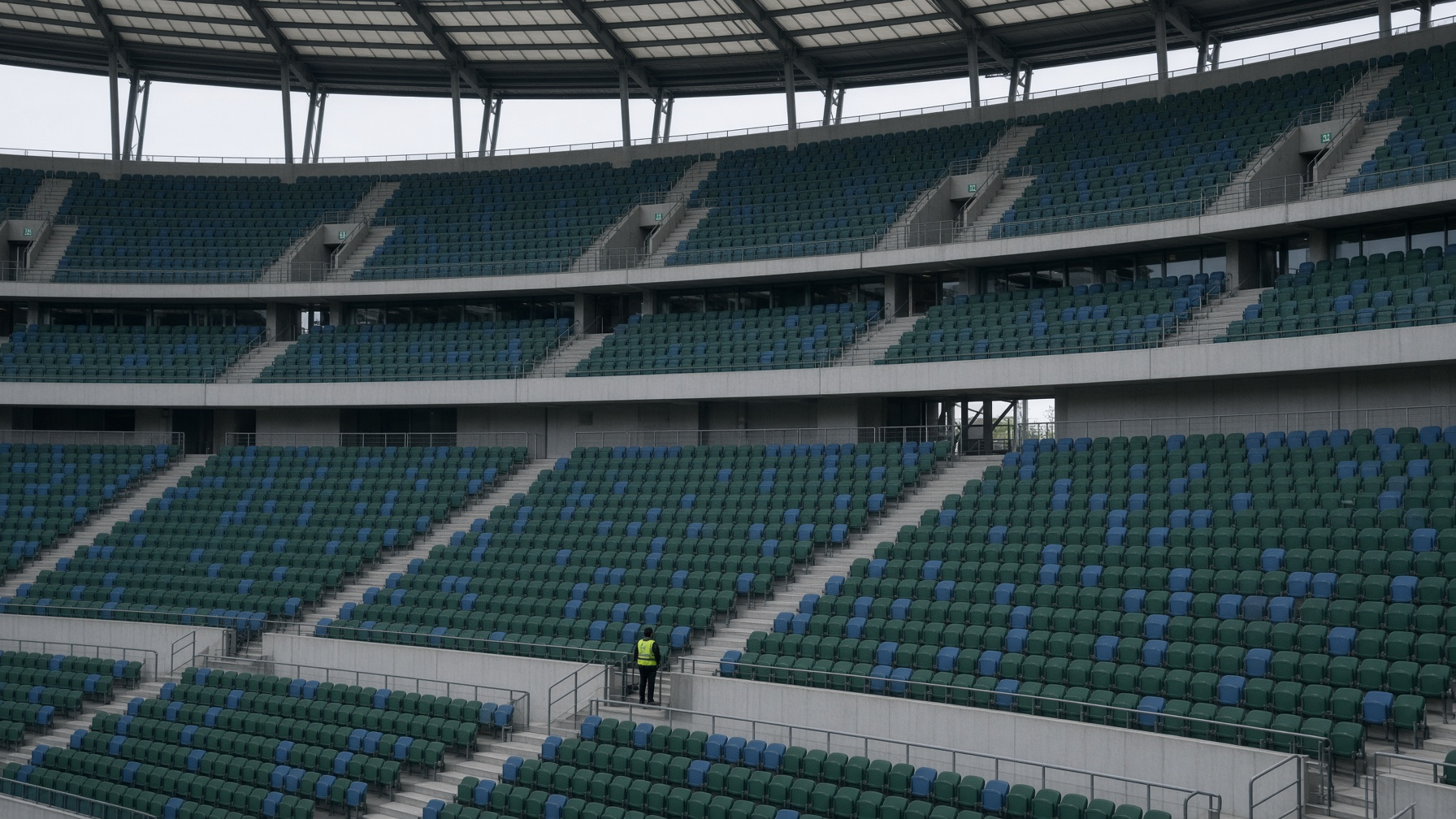 Tribunes modernes dans un stade